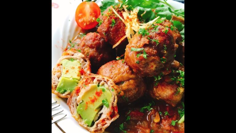 【アボカドの肉巻きカレー】スライド動画 /アボカド豚こまボール/ ミートボールカレー | avocado pork curry