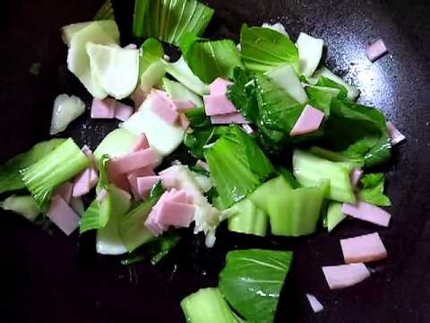 茨城県産チンゲン菜の炒め物　2011年03月29日