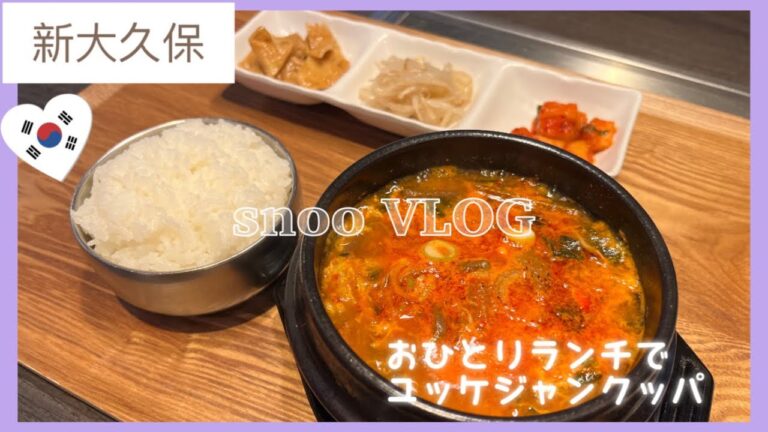 【新大久保vlog】おひとりランチでユッケジャンクッパ食べて…色々ついてなかったけど結局楽しかった日