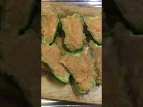 【ダイエット飯】鶏胸肉を使用したピーマンの肉詰め - Pepper stuffed with meat #shorts