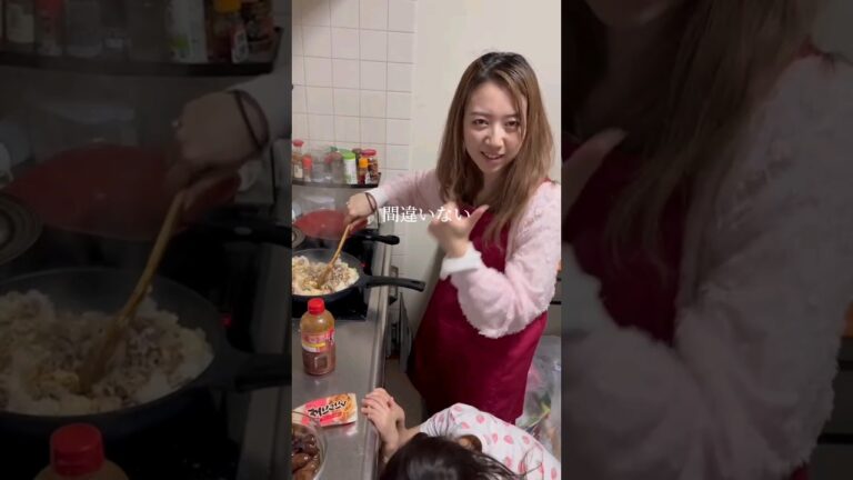 嫁が作る野菜嫌いな子が大絶賛する肉チャーハン#shorts