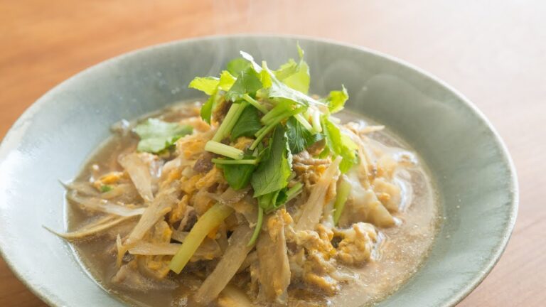 「豚肉とごぼうの柳川風」の作り方