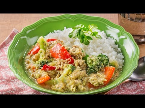 レンジで作るツナ缶のグリーンカレー風スパイスカレー