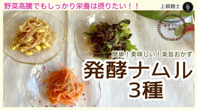 【発酵ナムル3種】野菜高騰！でもしっかり栄養補給！免疫力を上げる麹料理