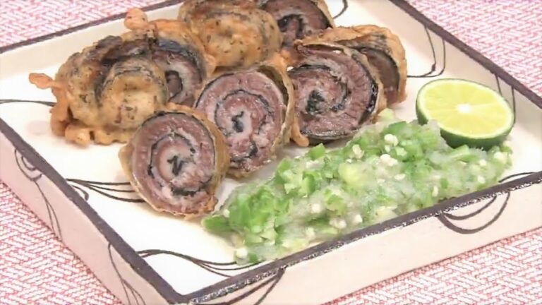 イワシのくるくる揚げ　オクラおろし