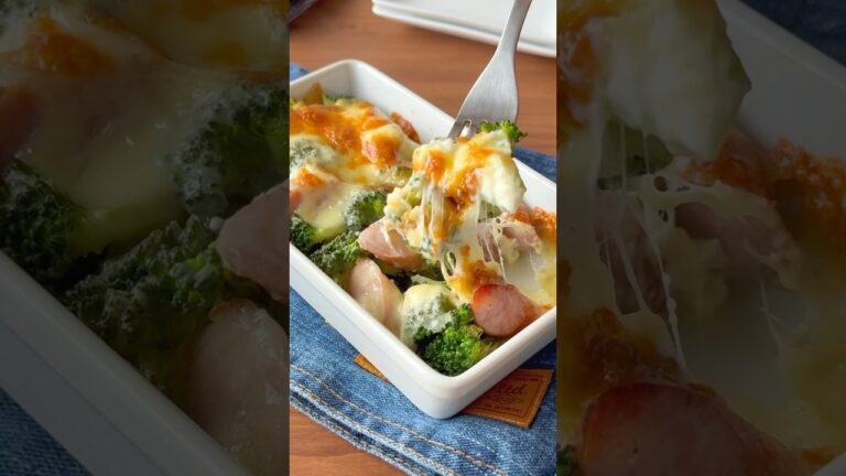 【蒸して、のせて、焼くだけ】ブロッコリーとソーセージのトースター焼き