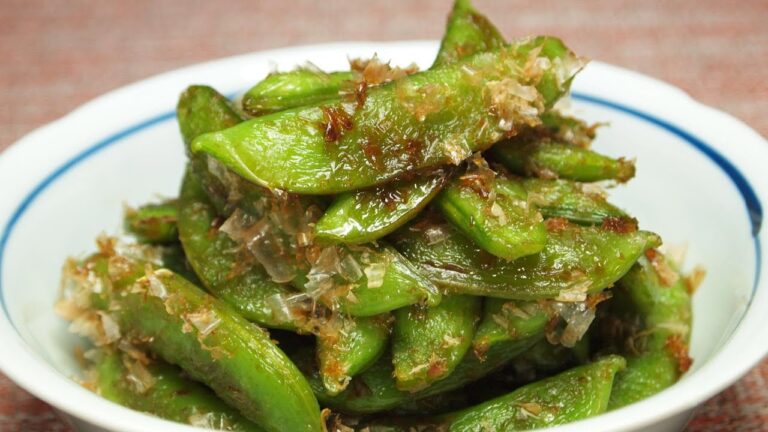 焼いて鰹節をまぶす【スナップエンドウ】