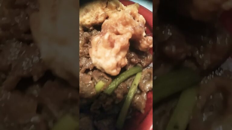 スタミナ焼き肉豚丼にから揚げを追加したらとんでもないボリューム満点丼になった！