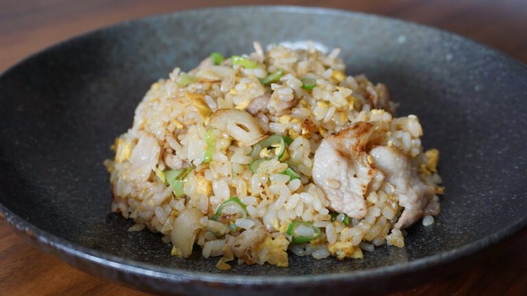 No.135【豚ばらガーリック炒飯】作り方！絶品本格チャーハン！！