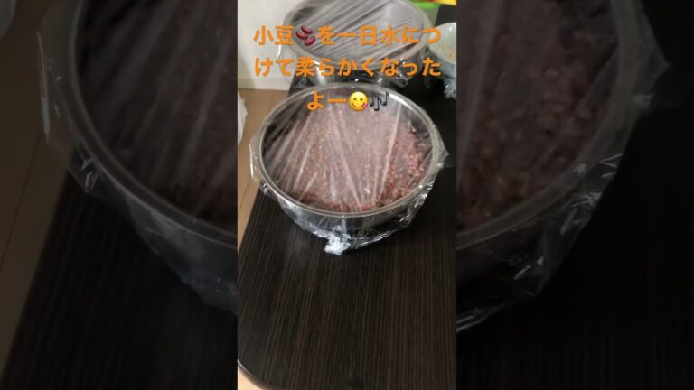 小豆🫘一日水につけて柔らかくなったよー😋🎶