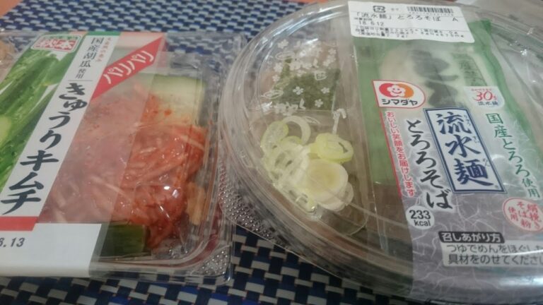 【めし日記】【夏めし】ネバネバとろろ納豆蕎麦とパリパリきゅうりキムチを食べてみた❗