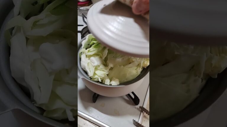 鍋でキャベツを蒸す#鍋