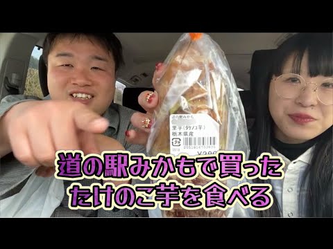 道の駅みかもで買ったたけのこ芋を食べる