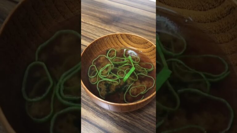 今日の一品：ネギとわかめの赤味噌汁