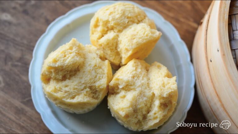 #79【ふわふわ！米粉蒸しパンの作り方】翌日も柔らかい。少しのバナナと、米油、アーモンドパウダーがポイント。ヘルシーで美味しい蒸しパンです。