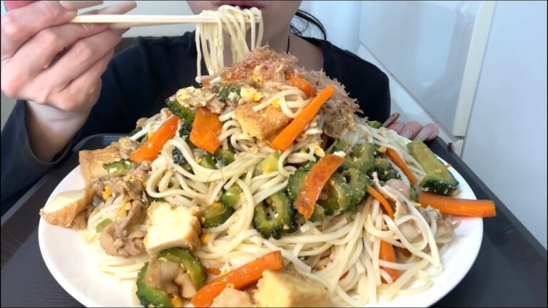 【ASMR 咀嚼音】素麺チャンプルー！Okinawan Style Fried Somen Noodles！