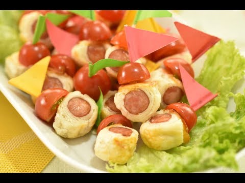 包んで焼くだけ！ころころソーセージパイのピンチョス🚩 ~ sausage pie pincho【料理レシピはParty Kitchen🎉】