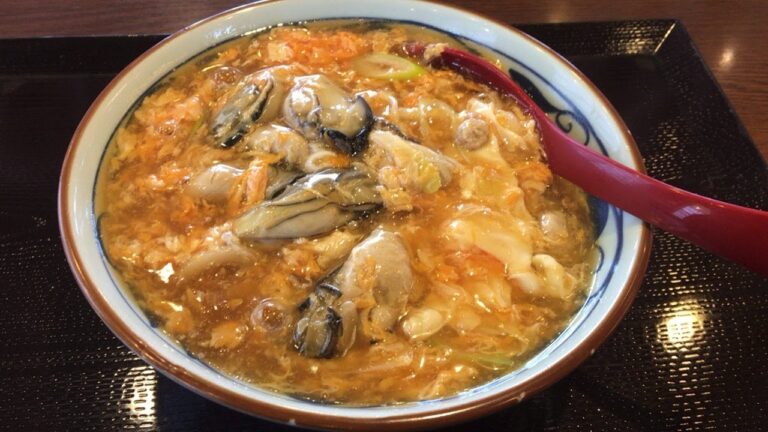 丸亀製麺１　牡蠣づくし玉子あんかけ