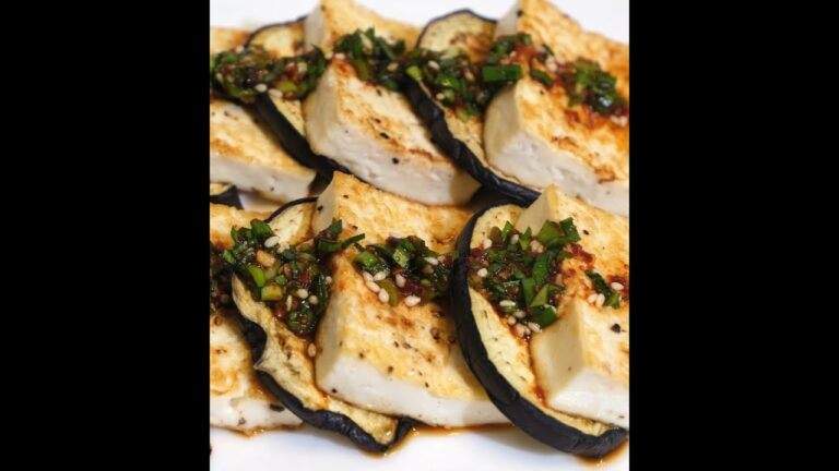 なすと豆腐焼き 作り方 / ニラ醤油ソース | 時短レシピ #Shorts