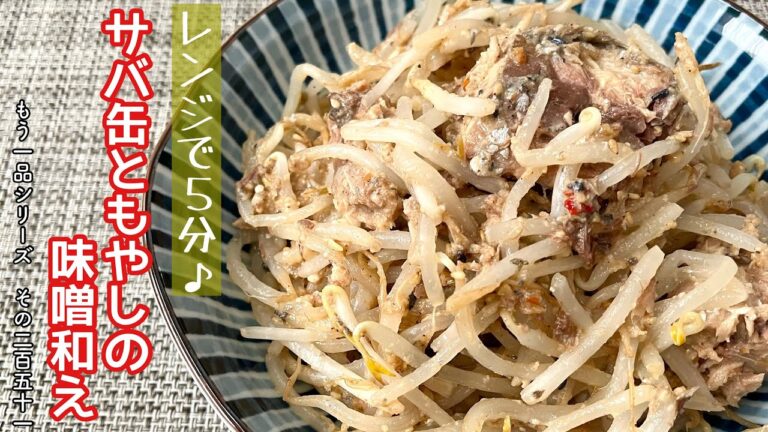 【簡単料理】包丁いらずで簡単に♪サバ缶ともやしの味噌和え/作り方/レシピ/手抜き/節約/ズボラ【主婦の独り言】