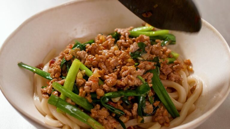 【台湾風まぜうどん】簡単！豚ひき肉とニラで