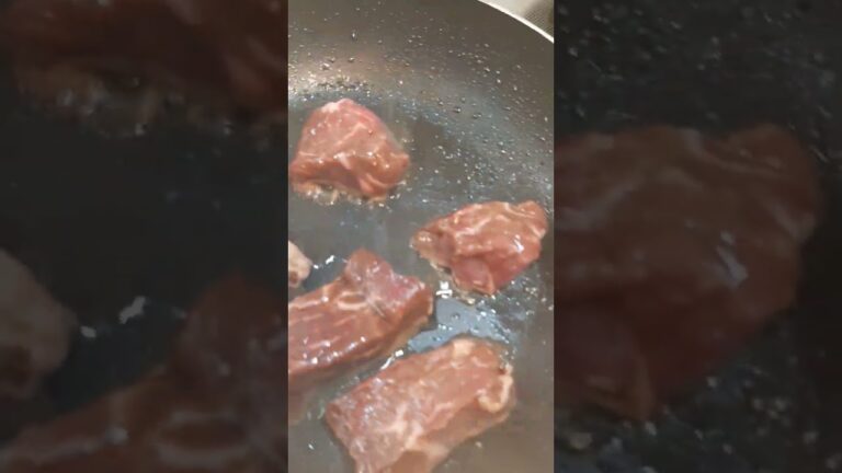 カレー用の肉でミニステーキ