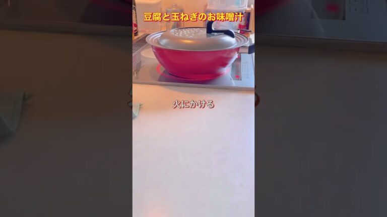 今日の晩ご飯　豆腐と玉ねぎのお味噌汁　#豆腐 #玉ねぎ #お味噌汁