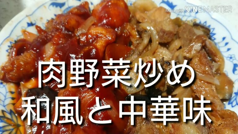 麻婆茄子＆肉野菜炒め和風中華🍗