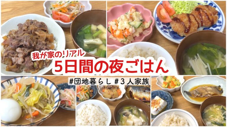 【夜ごはん】サボったり頑張ったり…？な5日間の晩ごはん作り【料理/団地暮らし/主婦】