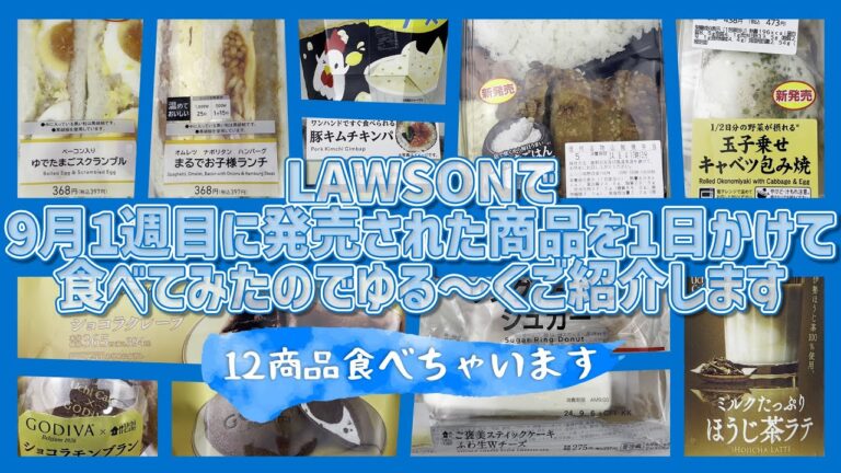【LAWSON】LAWSONで9月1週目に発売された商品を1日かけて食べてみたのでゆる～くご紹介します【商品紹介】