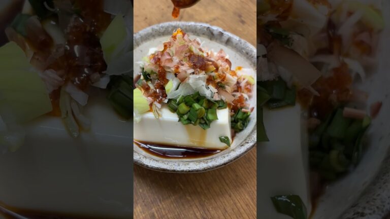 初心者のニラ醤油冷奴とピーマン。 #晩ごはん　#料理初心者  #ひとり暮らし　#おつまみ　#自炊　#豆腐　#ピーマン　#素人