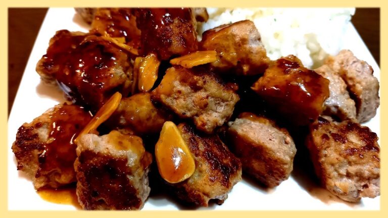 豚ミンチでサイコロステーキ