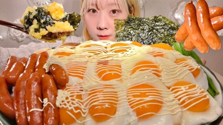 ASMR Fried Egg and Rice【Mukbang/ Eating Sounds】【English subtitles】