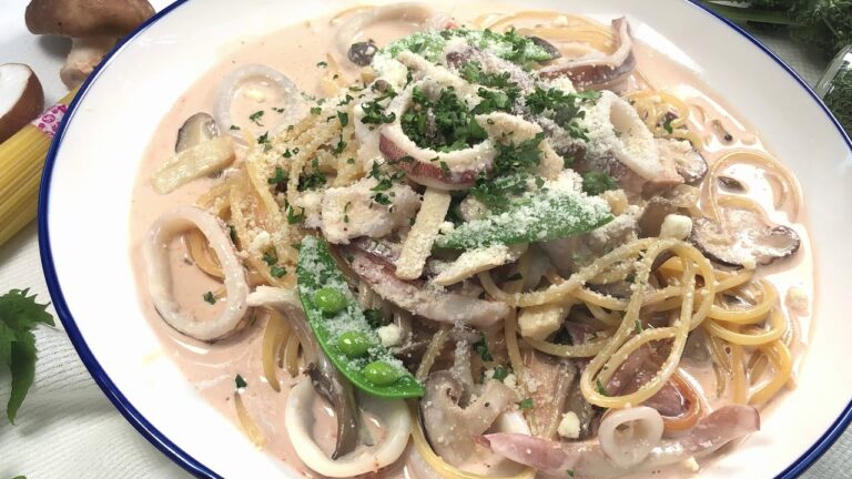 いかときのこのクリームパスタ