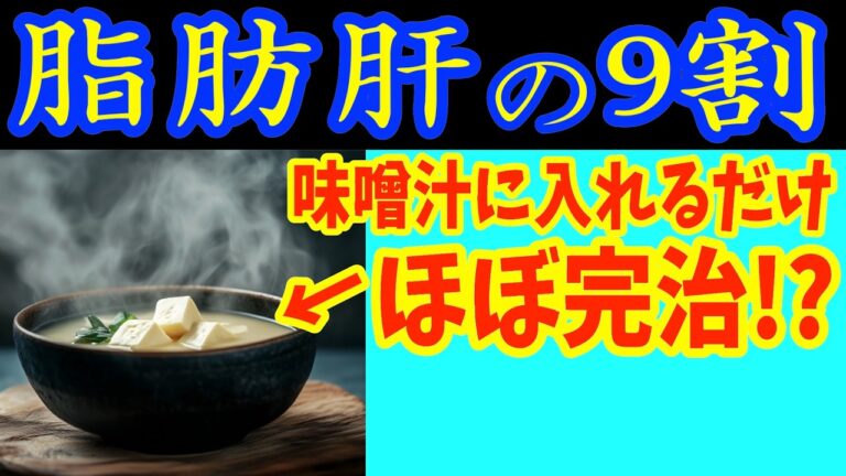 【脂肪肝必見！】知らないと一生後悔！味噌汁に入れるだけでコレステロール&中性脂肪が下がる食べ物と避けるべき食べ方【がん細胞・ごっそり痩せる・便秘解消・代謝アップ・ダイエット・脂質異常症・高齢者】