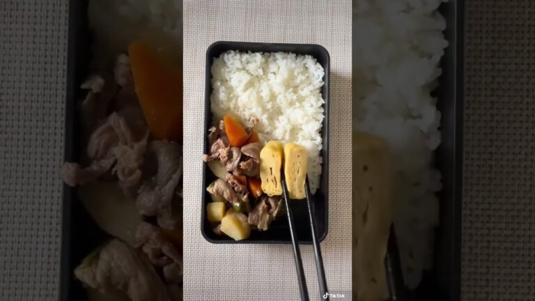 【TikTokでバズったお弁当】肉じゃがはご飯のおかずになる派ならない派のご意見多数でバズったお弁当🤣みなさんは肉じゃがはおかずになりますか？💭お弁当フル動画はコメント欄URLにて公開中です💓