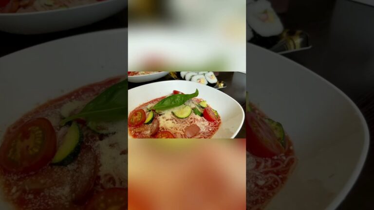 そうめんアレンジレシピ トマトバジルの冷製スープそうめん