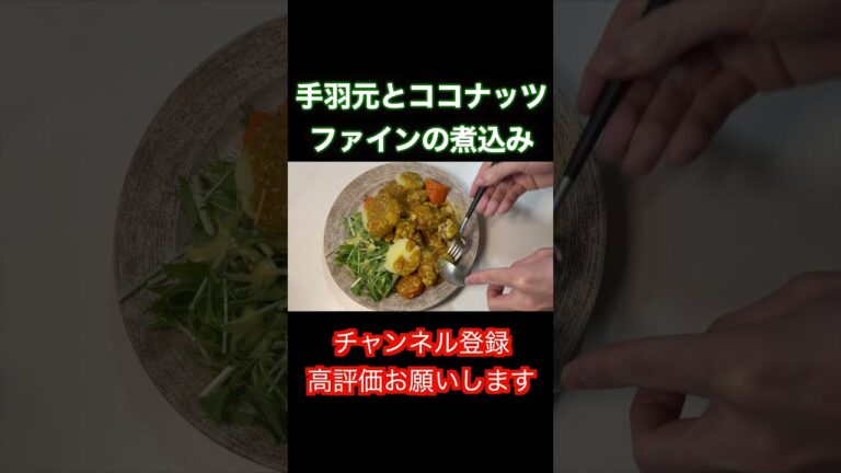 手羽元とココナッツファインの煮込み 楽ちんで美味しいよ！ #料理#献立＃簡単レシピ＃簡単ごはん＃レシピ＃簡単ご飯#料理動画 ＃手抜きごはん#recipe#food#手羽元#ココナッツ#カレー