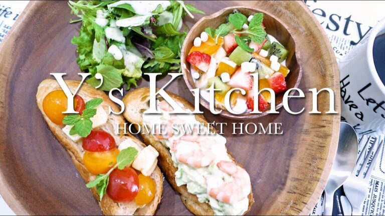 【料理】フランスパンにたっぷりのせて♡チーズトマト＆海老アボカド