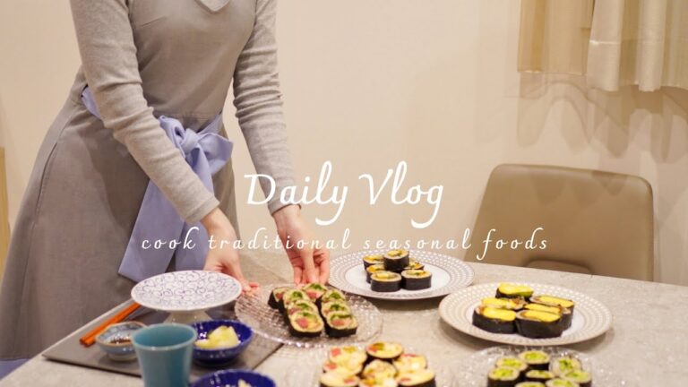 【お祝い事や恵方巻きに】彩り太巻き5選/ 具沢山から変わり種まで/ 夫婦2人暮らし/ 海鮮太巻き/ キンパ/ トロたく巻き/ かっぱ巻き/ Japanese Home cooking vlog