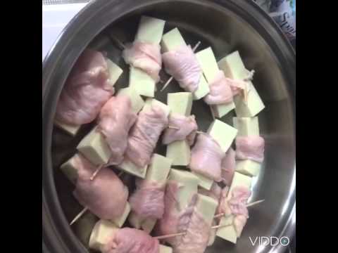 高野豆腐の鶏皮巻きです‼️