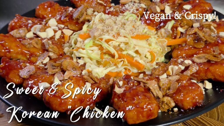 Vegan Korean Fried "Chicken" (Tofu Tender) & Salad Recipe | Easy & Healthy