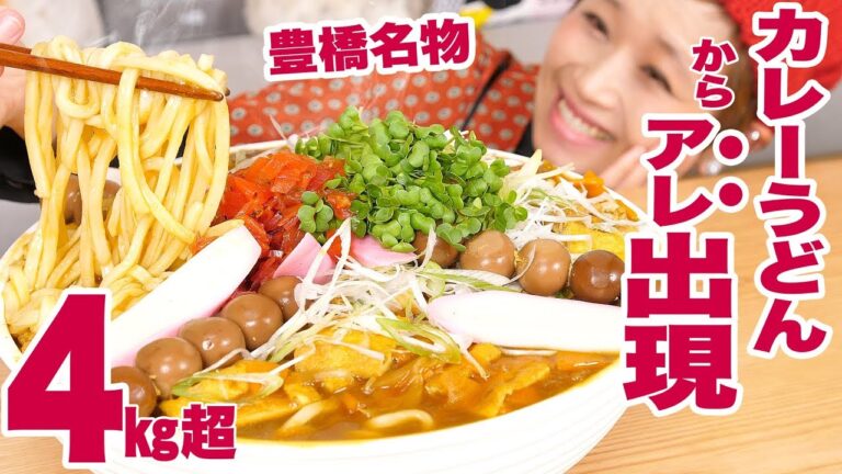 【大食い】【⚠ズルズル音】10玉のうどんの底から◯◯出現！！大満足！豊橋カレーうどん【ロシアン佐藤】【Russian Sato】