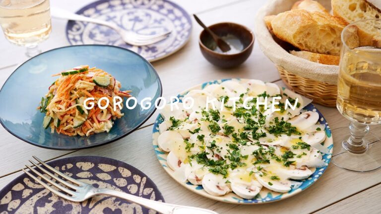 Easy & tasty 2 vegetable side dish recipes/ Mushroom carpaccio & Healthy salad with radish