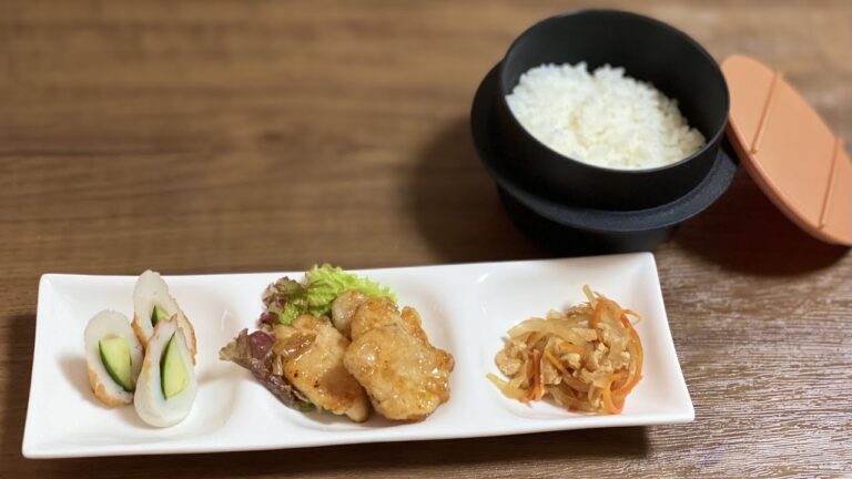簡単お弁当のおかず／お昼ごはん／副菜／ちくわきゅうり／大根と油揚げのそばつゆ炒め／鶏むね肉の甘酢揚げ煮／節約レシピ