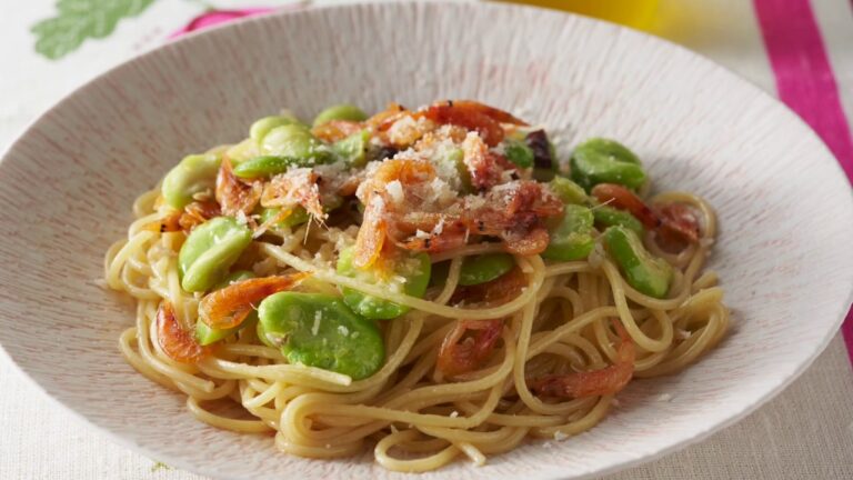 そら豆と桜えびのパスタ