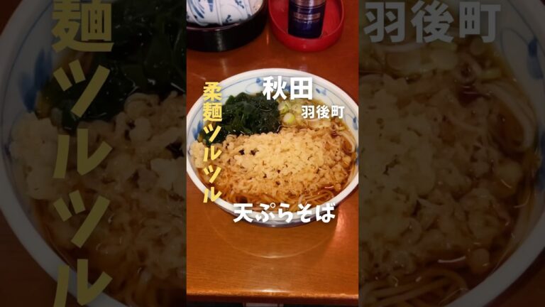 創業1914年!柔麺でズルズルいきたくなる「天ぷらそば」【羽後町】※リマスター版  #グルメ #グルメ好きな人と繋がりたい #秋田 #秋田グルメ #天ぷらそば #そば #ランチ #そば屋