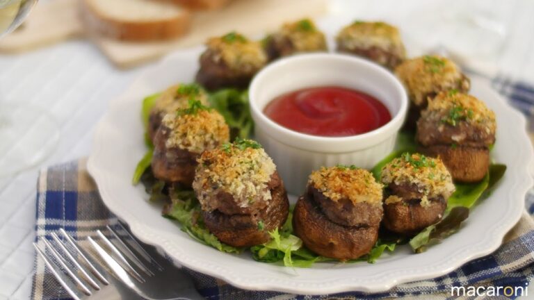 あっと驚くジューシーさ！肉詰め マッシュルームの パン粉 焼き のレシピ 作り方