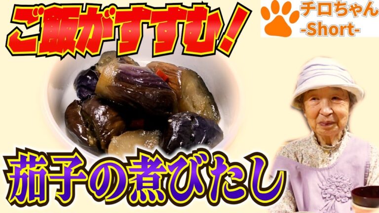とある日の夕食 ばあちゃんの茄子の煮びたしと豚バラピーマンとお茶目なばあちゃんと。＃shorts