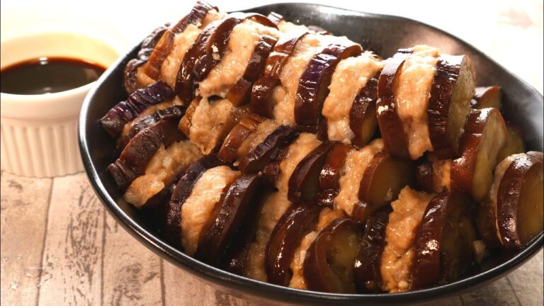 【レンジで簡単おかず】なすのはさみ焼き(はさみ蒸し)の作り方｜パンダワンタン